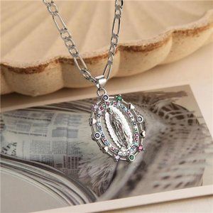 Virgin Mary Prayer Necklace   |  Amulet Pendant for Women Girl Jewelry Gift